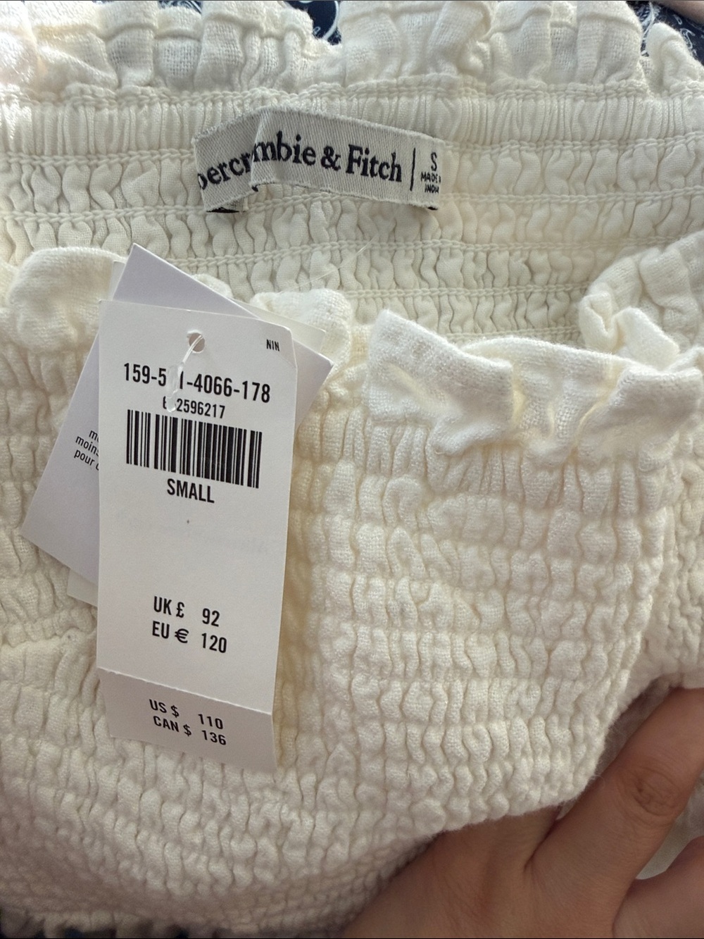 Abercrombie & Fitch Ivory Puff-Sleeve Smocked Tiered Maxi Dress - Picture 2 of 10